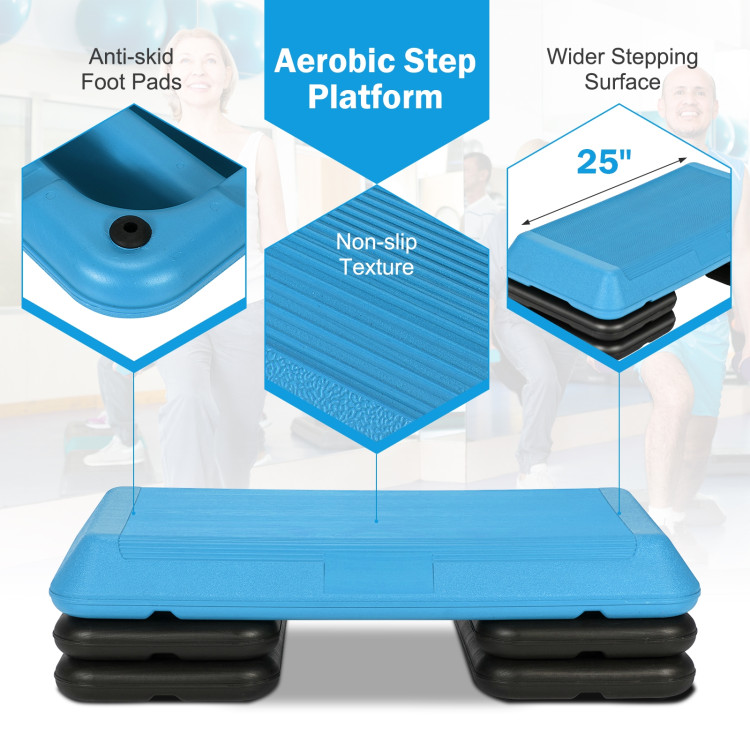 29 Inch Adjustable Workout Fitness Aerobic Stepper Exercise Platform-BlueCostway Gallery View 9 of 10