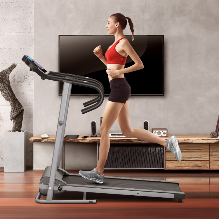 Electric Foldable Treadmill with LCD Display and Heart Rate SensorCostway Gallery View 2 of 10