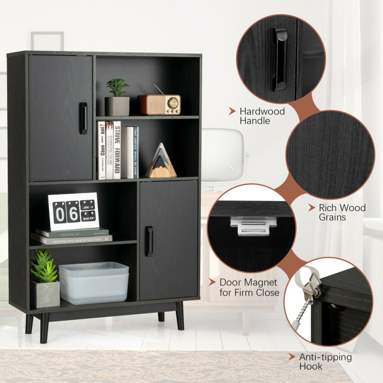 Sideboard Storage Cabinet with Door Shelf-BlackCostway Gallery View 9 of 10