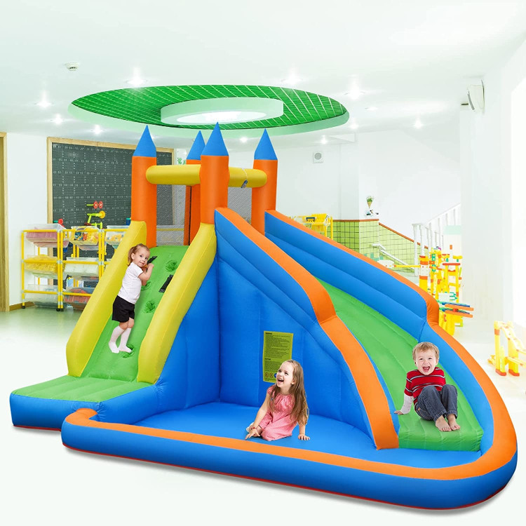 Kids Inflatable Water Slide Bouncing House with Carrying Bag and 480W BlowerCostway Gallery View 6 of 9