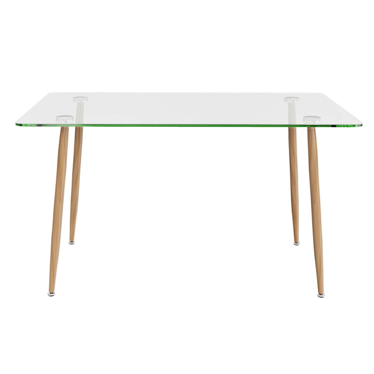 Glass Rectangular Dining Table with Metal Legs - Gallery View 4 of 12