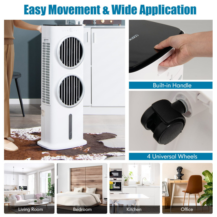 3-in-1 Evaporative Air Cooler with 9H Timer Remote-WhiteCostway Gallery View 7 of 10