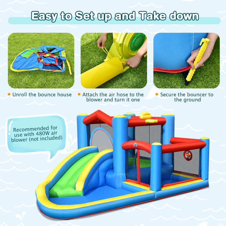 Inflatable Kids Water Slide Outdoor Indoor Slide Bounce Castle without BlowerCostway Gallery View 9 of 10