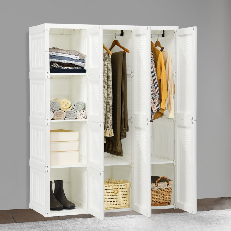 Foldable Closet Clothes Organizer with 8 Cubby StorageCostway Gallery View 2 of 9
