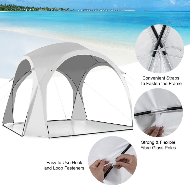 11 x 11 Feet Patio Sun Shade Shelter Canopy Tent Portable UPF 50+ Outdoor Beach-WhiteCostway Gallery View 6 of 11