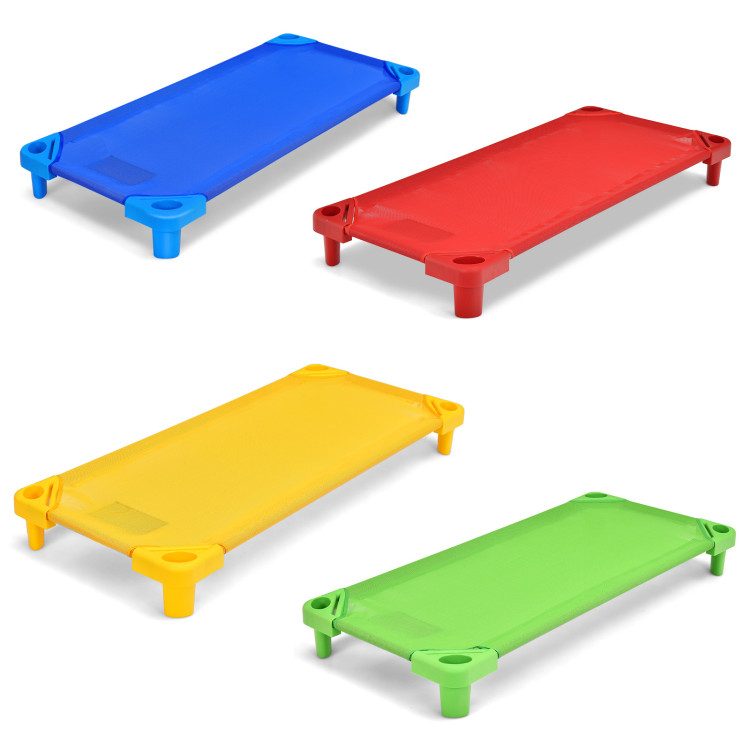 Pack of 4 Colorful Kids Stackable Naptime CotCostway Gallery View 11 of 12