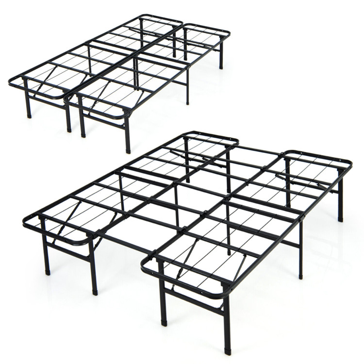 Queen/King Size Folding Steel Platform Bed Frame for Kids and Adults-Full SizeCostway Gallery View 7 of 9