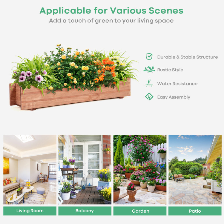 Wooden Decorative Planter Box for Garden Yard and WindowCostway Gallery View 10 of 10