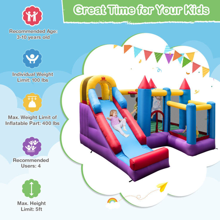 5-in-1 Inflatable Bounce Castle without BlowerCostway Gallery View 9 of 10