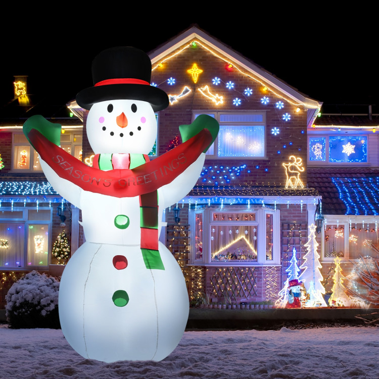 6 Feet Inflatable Christmas Snowman with LED Lights Blow Up Outdoor Yard DecorationCostway Gallery View 2 of 9
