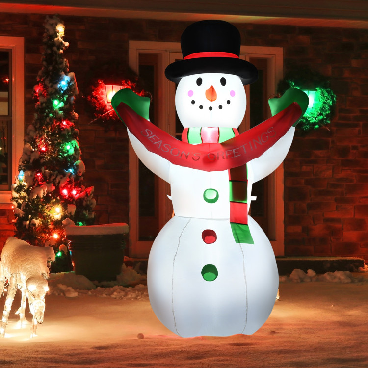 6 Feet Inflatable Christmas Snowman with LED Lights Blow Up Outdoor Yard DecorationCostway Gallery View 7 of 9