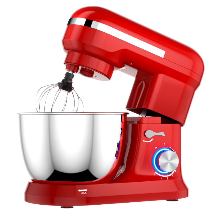 4.8 Qt 8-speed Electric Food Mixer with Dough Hook Beater-RedCostway Gallery View 3 of 15