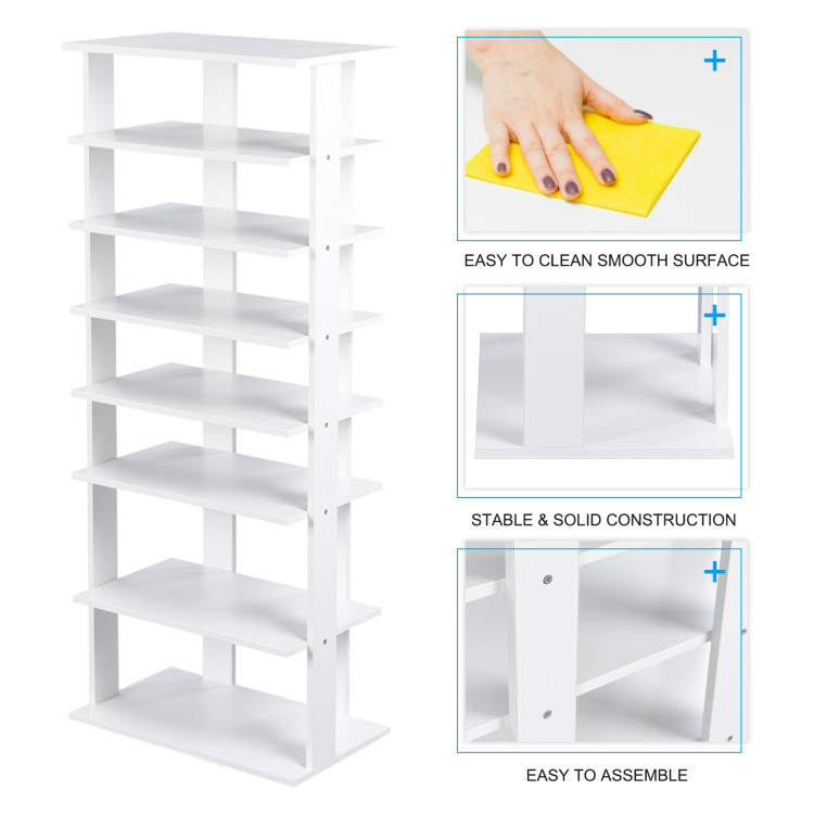 7-Tier Dual 14 Pair Shoe Rack Free Standing Concise Shelves StorageCostway Gallery View 13 of 13