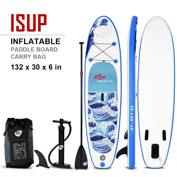 10 Feet Inflatable Stand up Paddle Surfboard with BagCostway Gallery View 6 of 7