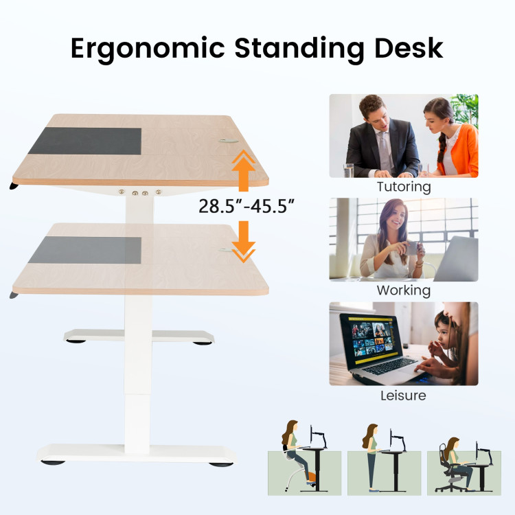 55 x 28 Inch Electric Standing Sit-Stand Height Adjustable Splice BoardCostway Gallery View 9 of 10