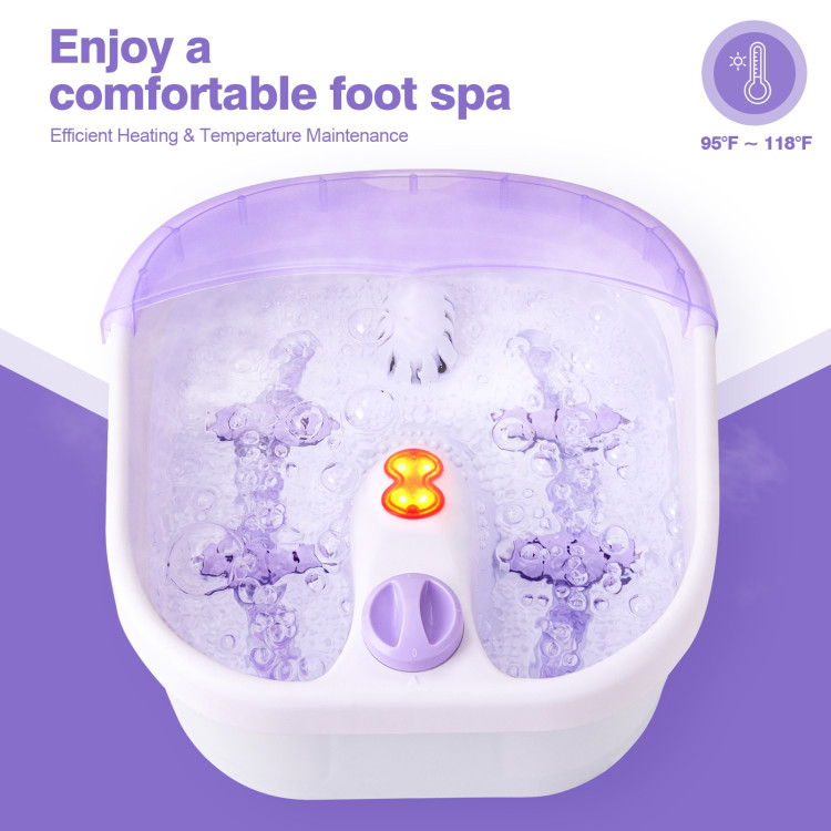 4 Rollers Bubble Heating Foot Spa MassagerCostway Gallery View 9 of 10