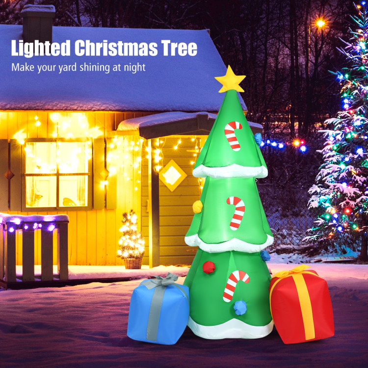 6 Feet Inflatable Christmas Tree with Gift Boxes Blow Up DecorationCostway Gallery View 6 of 12