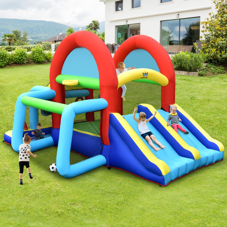 Inflatable Jumping Castle Bounce House with Dual Slides and 480W BlowerCostway Gallery View 1 of 9