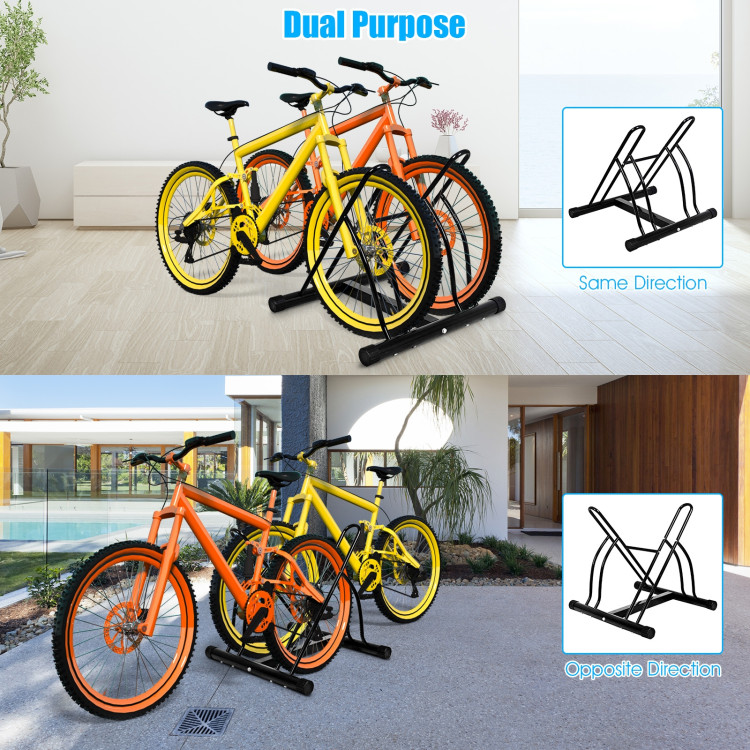 Bike Stand Cycling Rack Floor Storage Organizer for 2-BicycleCostway Gallery View 2 of 10