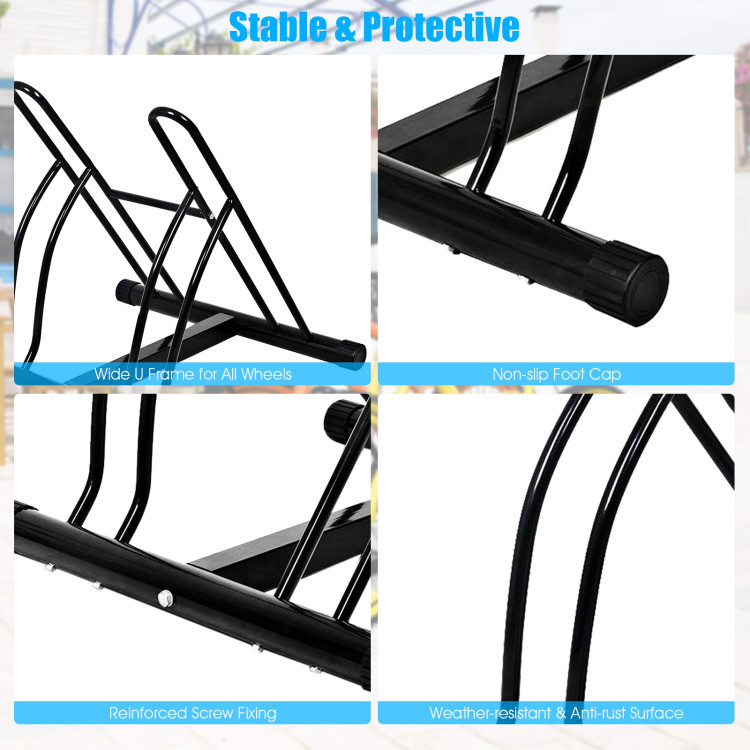 Bike Stand Cycling Rack Floor Storage Organizer for 2-BicycleCostway Gallery View 10 of 10