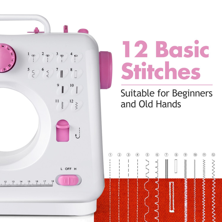 Free-Arm Crafting Mending Sewing Machine with 12 Built-in StitchedCostway Gallery View 7 of 19