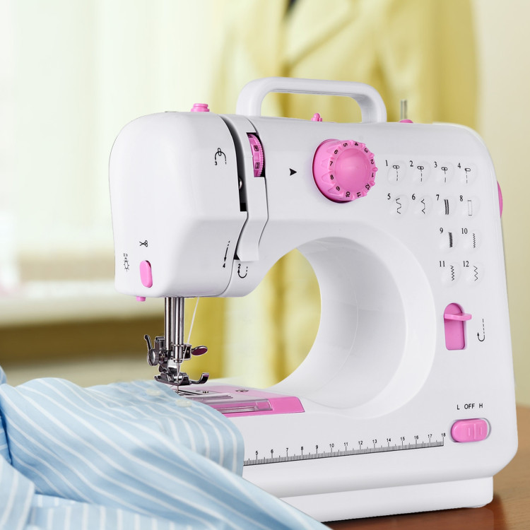 Free-Arm Crafting Mending Sewing Machine with 12 Built-in StitchedCostway Gallery View 1 of 19
