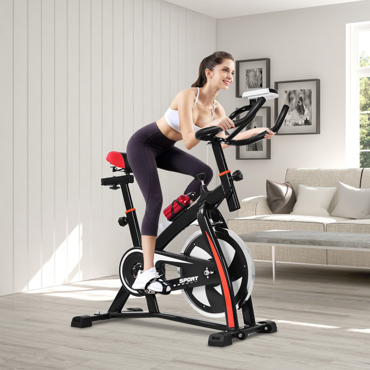 Household Adjustable Indoor Exercise Cycling Bike Trainer with Electronic MeterCostway Gallery View 2 of 10