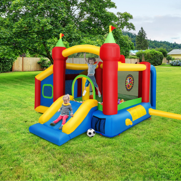Inflatable Bounce House Kids Slide Jumping Castle without BlowerCostway Gallery View 2 of 14