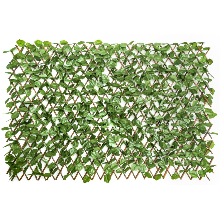 3 Pieces Retractable Artificial Leaf Faux Ivy Privacy Fence Screen ExpandableCostway Gallery View 4 of 15