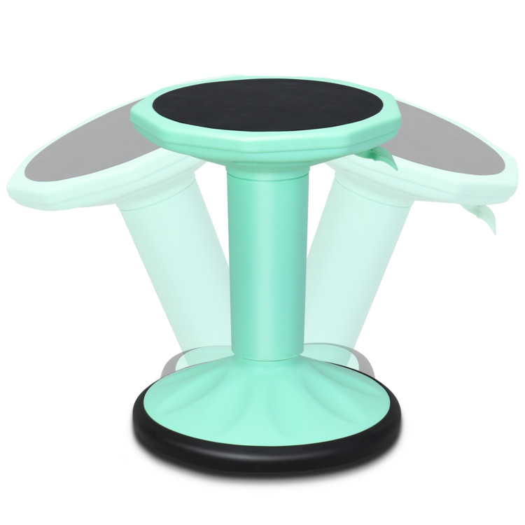 Adjustable Active Learning Stool Sitting Home Office Wobble Chair with Cushion Seat -GreenCostway Gallery View 7 of 10