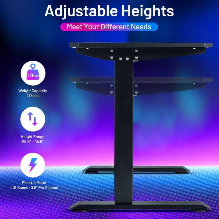 Electric Standing Gaming Desk with Height Adjustable Splice BoardCostway Gallery View 2 of 13