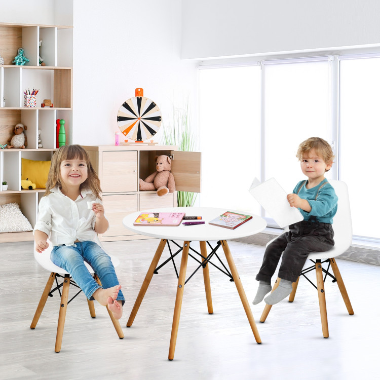 Kid's Modern Dining Table Set with 2 Armless ChairsCostway Gallery View 1 of 12