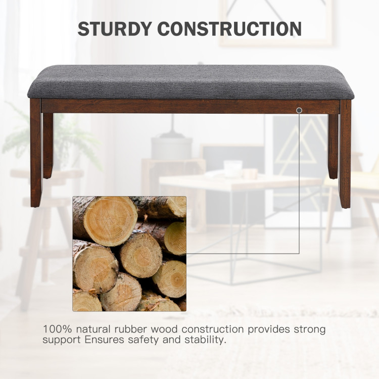 Upholstered Entryway Bench Footstool with Wood LegsCostway Gallery View 10 of 10