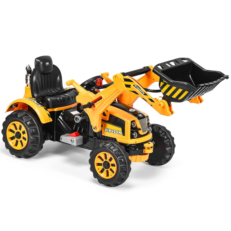 12 V Battery Powered Kids Ride on Dumper Truck-Yellow.Costway Gallery View 1 of 12