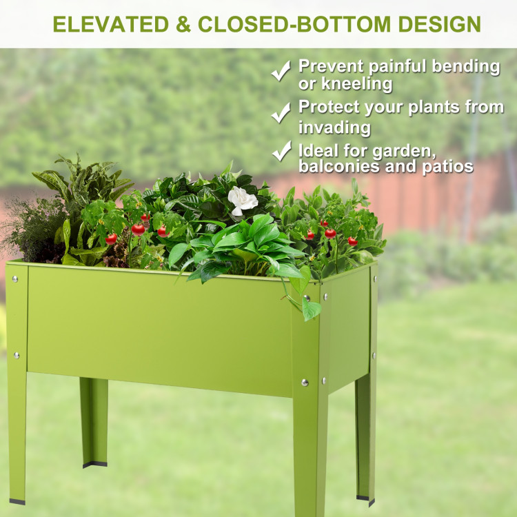 24.5 x 12.5 Inch Outdoor Elevated Garden Plant Stand Flower Bed BoxCostway Gallery View 2 of 10