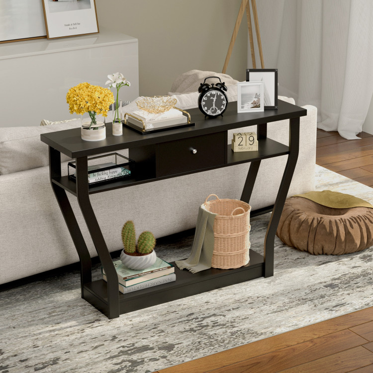 Modern Sofa Accent Table with DrawerCostway Gallery View 7 of 10