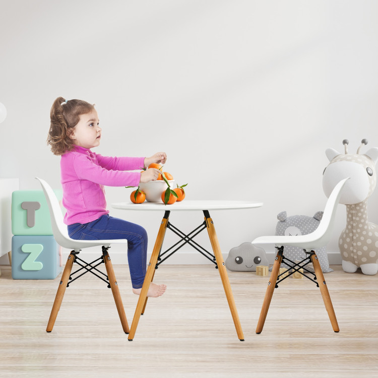 Kid's Modern Dining Table Set with 2 Armless ChairsCostway Gallery View 7 of 12
