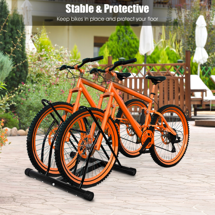 Bike Stand Cycling Rack Floor Storage Organizer for 2-BicycleCostway Gallery View 6 of 10