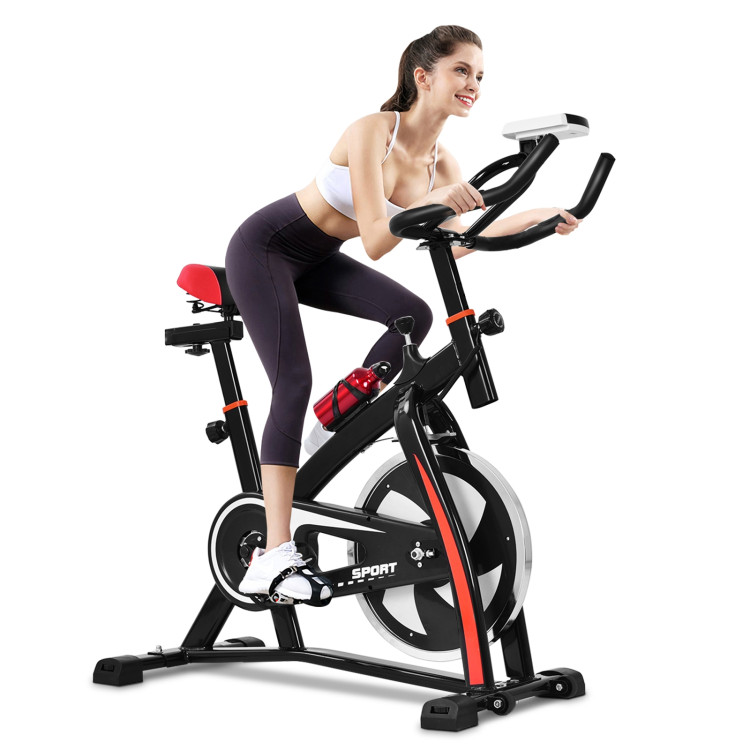 Household Adjustable Indoor Exercise Cycling Bike Trainer with Electronic MeterCostway Gallery View 6 of 10