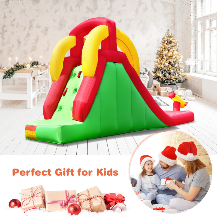 Inflatable Water Slide Bounce House with Climbing Wall and Jumper without BlowerCostway Gallery View 5 of 11
