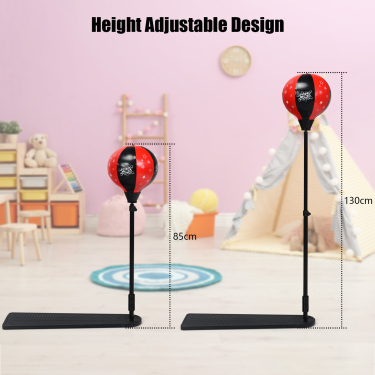 Kids Punching Bag with Adjustable Stand and Boxing GlovesCostway Gallery View 9 of 12