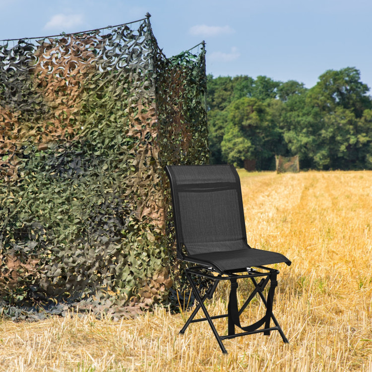 Foldable 360-degree Swivel Hunting Chair with Iron Frame for All-weather OutdoorCostway Gallery View 6 of 8