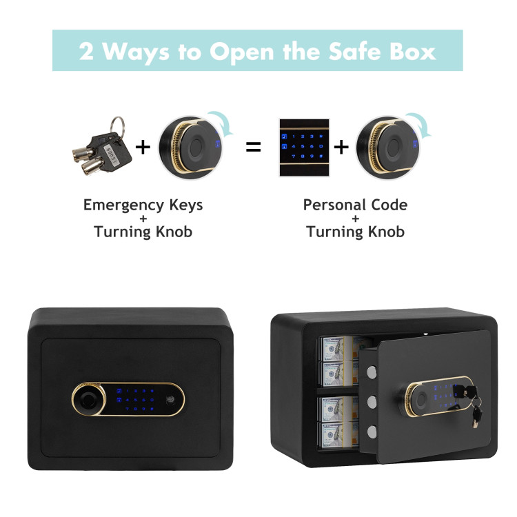 0.5 Cubic Feet Security Safe Lock Box with KeypadCostway Gallery View 8 of 10