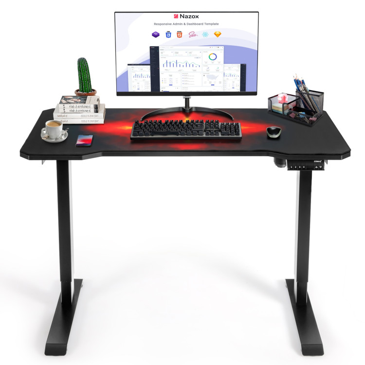 Electric Standing Gaming Desk with Height Adjustable Splice BoardCostway Gallery View 8 of 13