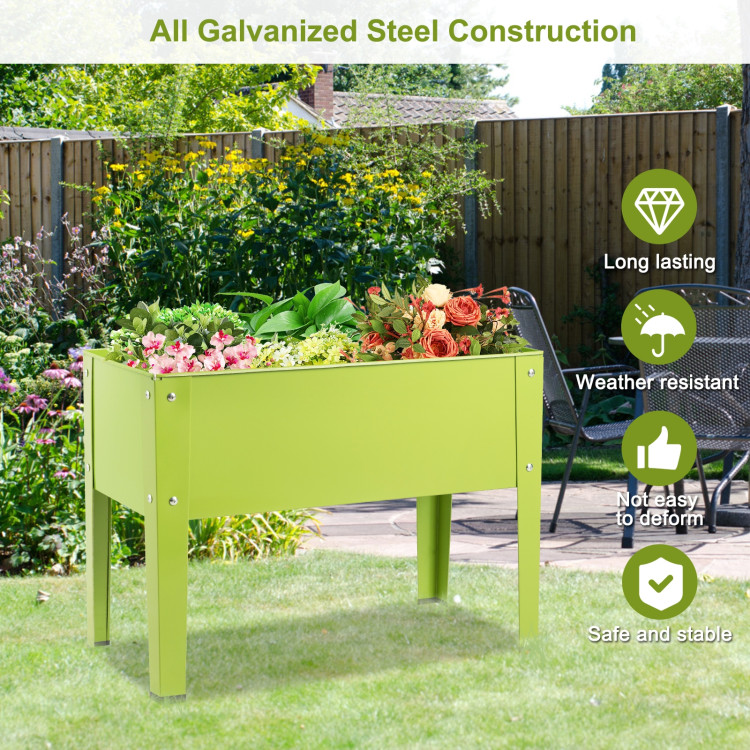 24.5 x 12.5 Inch Outdoor Elevated Garden Plant Stand Flower Bed BoxCostway Gallery View 7 of 10