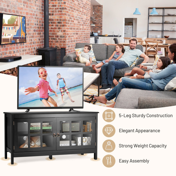 50 Inch Modern Wood Large TV Stand Entertainment Center for TVCostway Gallery View 3 of 14