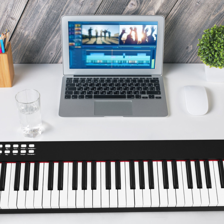 88-Key Portable Full-Size Semi-weighted Digital Piano Keyboard-BlackCostway Gallery View 2 of 11