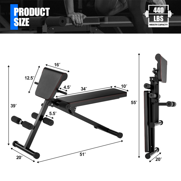 Multi-Functional Adjustable Full Body Exercise Weight BenchCostway Gallery View 4 of 10