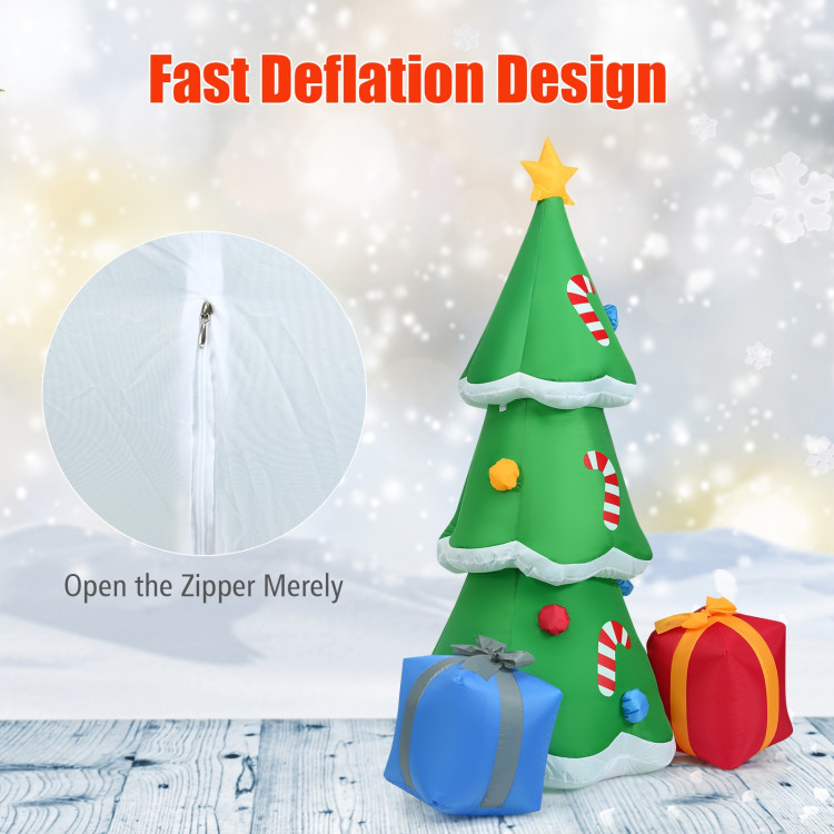 6 Feet Inflatable Christmas Tree with Gift Boxes Blow Up DecorationCostway Gallery View 9 of 12