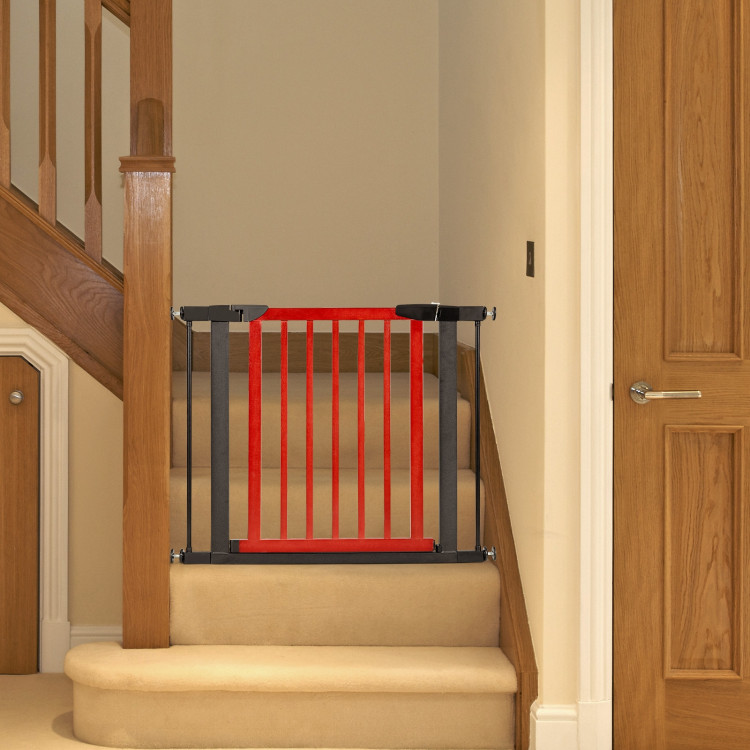 Extendable Safety Gate for Baby and Pet-RedCostway Gallery View 7 of 10